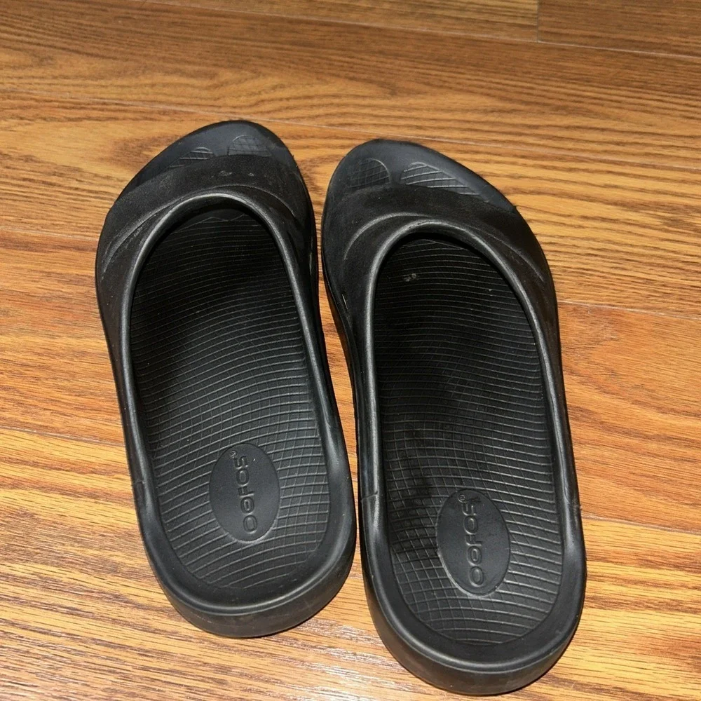OOFOS Ooahh Slide Recovery Comfort Sport Sandal Black Unisex‎ Size M11 W13